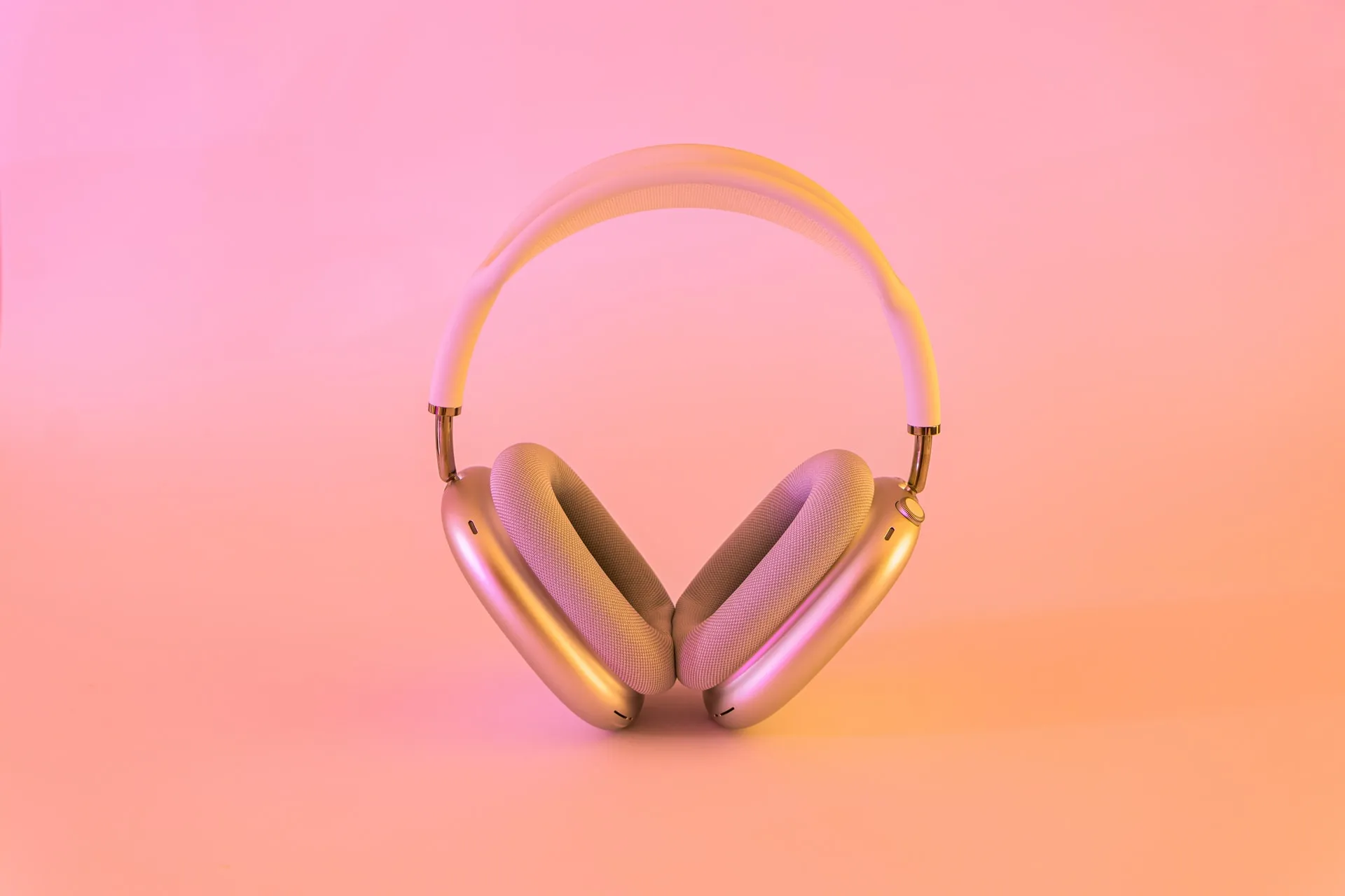 Headphones on a colorful background