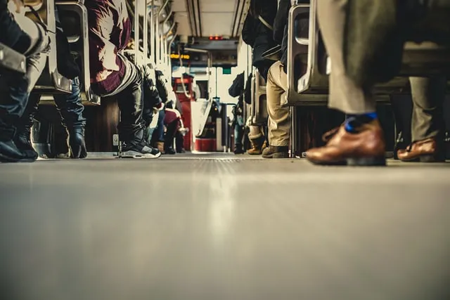 People sitting in public bus